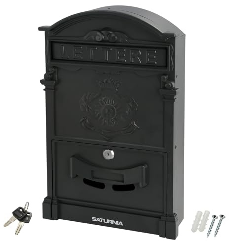 WOLFPACK LINEA PROFESIONAL Saturnia 03080625 Boîte aux Lettres de Jardin en Aluminium moulé sous Pression Gris Anthracite 255 x 410 x 90 mm