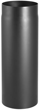 Ofenrohr Kaminrohr Bogen Abgasrohr Rauchrohr Rosette Wandfutter Ø DN 150 mm 2 mm Stahlrohr schwarz (Rohr 1000 mm)