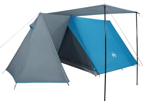 vidaXL Campingtält 3 personer blå mörkläggningstyg vattentätt, lägertält, nättält, vandringstält, bärbar baldakin, campingskydd, bärbart tält