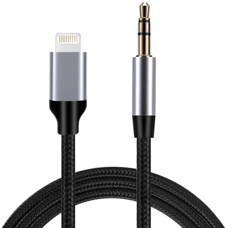 Wonvify AUX Kabel i-Phone Auto, Lightn-ing auf Klinke auf 3.5mm Audio Klinkenkabel, Auxiliary-DAC-Audio Kabel Stereo Klinkenstecker, Klinkenadapter kompatibel mit i-Phone 14/13/12/11/XS/XR/8/7, 1M