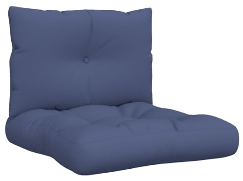 vidaXL Palettenkissen Set, Palettenauflage für Europaletten, Palettenpolster Palettensofa Outdoor Indoor, Sitzkissen Rückenkissen, Marineblau Stoff