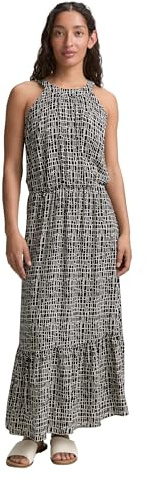 TOM TAILOR Mujer 1046493 Vestido, 38117 - Diseño Abstracto de Rejilla Negra, 36