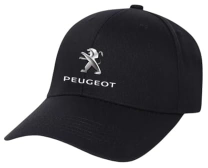 SYXWJL Auto Kappe für Peugeot 4008, Baseballkappe Basecap Mütze Basecap Herren Unisex Kappe Verstellbar Baumwolle mit Auto Logo Baseball Cap für Herren Damen Zubehör,A-Black