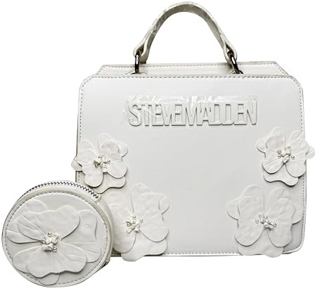 Steve Madden kvinnors Bevelinn skolväska med blommiga applikationer, vanilj, en storlek, Vanilj, en storlek