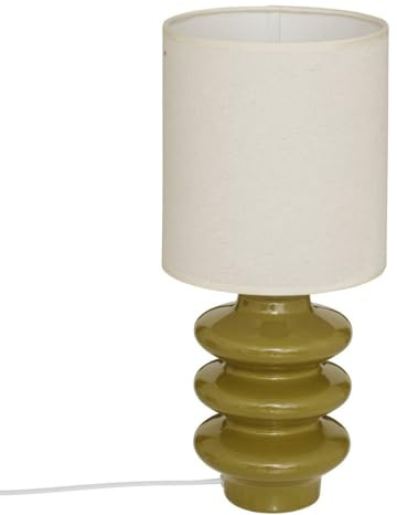 Atmosphera - Lampe à poser champignon secteur vinus vert kaki h41,5cm