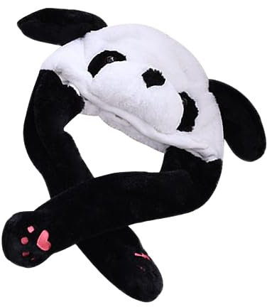 IMIKEYA Panda-hut Mit Beweglichen Ohren Plüsch-cartoon-tier-mütze Für Junge Mädchen Und Erwachsene Bequeme Und Sichere Spielzeugmütze