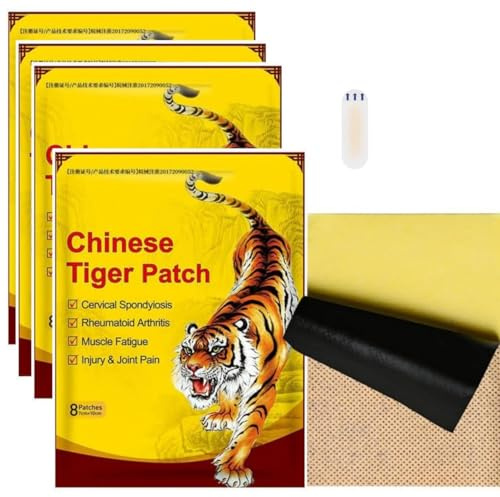 Patch Anti Douleur,Patch Chauffant,32 Pièces Pansement Anti-Douleur,Patch de Soulagement Douleur Tigre,Pain Relief Patches,Patch Anti Douleur Genou,Patchs de Soulagement de la Douleur,pour Coude
