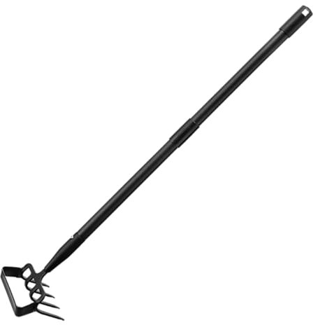 Homoyoyo Rastrillo De Mano para Jardín Multifuncional con Mango Ergonómico Acero Inoxidable Resistente y Herramienta Doble para Deshierbe y Excavación para Jardineros y Césped