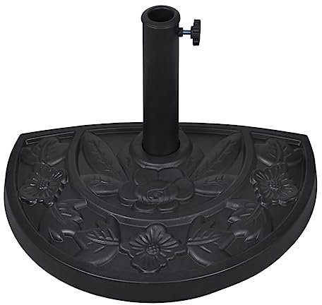 Tomostar Parasol Base, Garden Umbrella Holder Stand Resin Half Round Parasol Base
