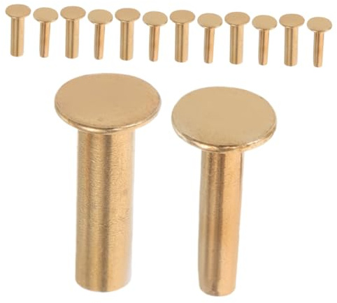 CHICAMPERA Rivetti in Rame Oro per Manici per Coltelli Kit 7 Paia Design di Blocco Sicuro per Impugnature da Cucina per Progetti DIY