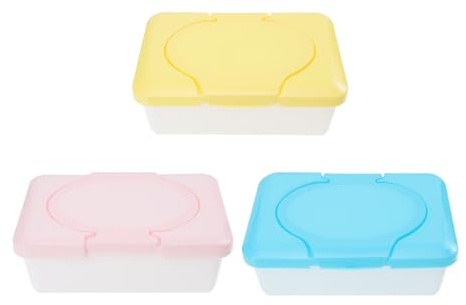 Happyyami 3Pezzi Scatola Salviettine Umide Contenitore Portatile per Pannolini e Cosmetici Design Semplice e Resistente Previene Essiccazione per Oggetti