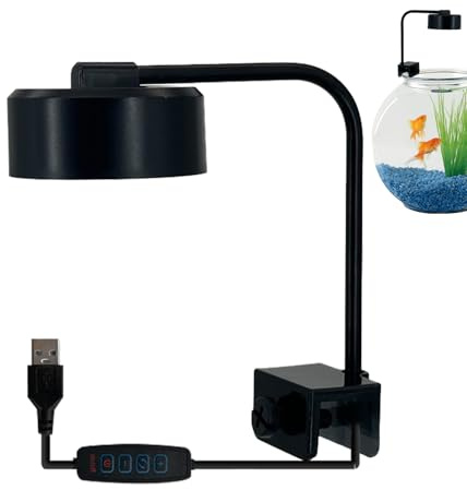 Renchey Aquarium LED Beleuchtung,Salzwasser Fischbecken Lampe | Intelligente Aquariumleuchte mit 3 Helligkeitsmodus und 360-Grad Verstellung für, Fische und Meerwassertiere