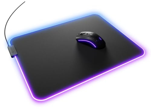 GLORIOUS Gaming Mouse Pad GMP 2 GLED - XL - 2-Zone RGB Lighting, InfiniGlow RGB Stitchless Edging, Premium Cloth Surface, Grippy Rubber Base, Optimised For Gaming - 465mm x 355mm x 3mm Large Desk Mat