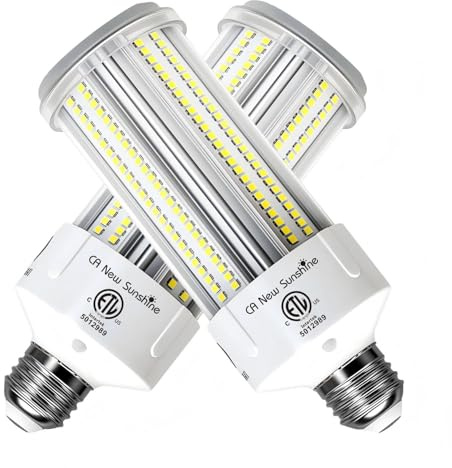 600W Equivalent LED Corn Light Bulb,2-Pack 60W 9000LM 5000K Daylight White, E26/E27 Base, High Brightness LED Replacement for Garage, Basement, Warehouse, Workshop, Indoor Outdoor Lighting