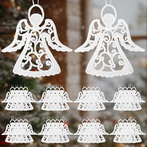 Ängelhänge, 24 stycken änglar julhängen, julgran juldekoration, julskyddsängel lyckobringare, julgranspynt för berlocker julgransprydnad, fönsterdekorationer
