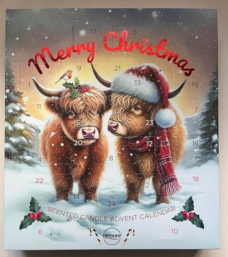 Merry Christmas Scented Candle Advent Calendar. Countdown to Christmas with a surprise candle for every day. 23 x Tea Lights & 1 x Votive Candle for Xmas Eve. Luxury Premium Advent *VEGAN*