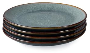 Upper Street Stavanger Blue Reactive Glaze Side Plates Set of 4 | 20cm | Dishwasher Microwave Safe | Nordic Artisan Tableware | Scandi Home