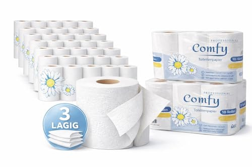 Toilettenpapier 3-lagig – 64 Rollen (8 x 8) 150 Blatt pro Rolle | 100% reine Zellulose | Weiches & saugfähiges Premium-Toilettenpapier – Weiß, ideal für Haushalt & Gewerbe