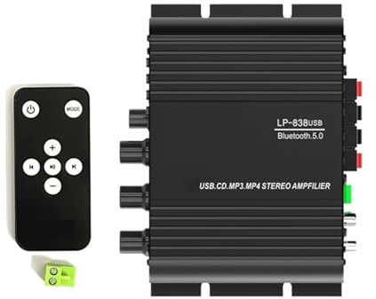 Amplificatore, Amplificatore di potenza for auto 38W X 2R/L Stereo + 50W Amplificatore subwoofer Hi-Fi Integrato Mini altoparlante Amp Ricevitore 12V