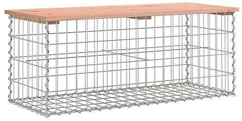 Tomostar Banc de Jardin, Banquette de Jardin Banc d'extérieur Design Gabion 103x44x42cm Bois Massif de Douglas