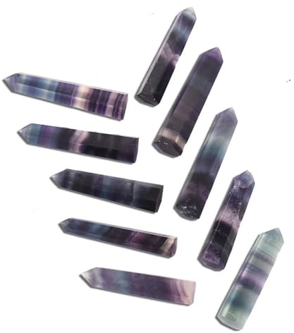Healing Crystal Tower - Fluorite Quartz Point, Colorful Obelisk Wand | stenpelare för heminredning, energimeditationsexemplar för meditation Andlig balans