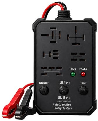 Tester relè per auto, 12 V, 24 V, con di controllo integrate, per diagnosi di relè di veicoli, camion, camion, SUV, minibus