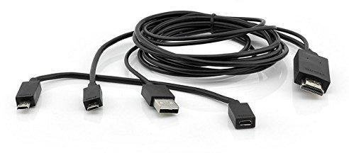 movilcom Adaptateur MHL vers HDMI avec câble micro USB, 5 – 11Pin) Full HD pour Ver TV Samsung Galaxy, Sony Xperia, HTC, Huawei/électrique Image Full HD + son