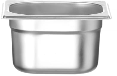 HENDI Gastronormbehälter, 1,6L, GN 1/6, 176x162x(H) 100mm, Edelstahl | Geeignet für Chafing Dishes, Bain-marie, Backöfen, Kühlschränken, Gefrierschränke, temperaturbeständig von -40° bis 250°C