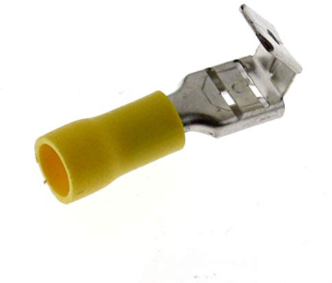 25 x SeKi Flachsteckhülsen mit Abzweig gelb 4-6mm² 0,8x6,35 teilisoliert Kabelschuh