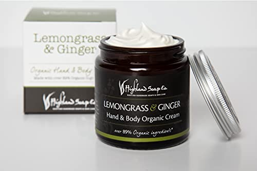The Highland Soap Company Hand- und Körpercreme, Zitronengras und Ingwer, 120 ml, erfrischend, pflegend und wiederherstellend