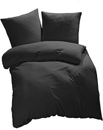 etérea Microfaser Bettwäsche 140x200 cm + 70x90 cm Uni Microfaser Anthrazit | 100% Polyester · Soft-Peach-Veredlung · Reißverschluss · 60°C waschbar · Ganzjahres · STANDARD 100 by OEKO-TEX