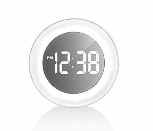 Technoline WS 8086 - Quarzuhr mit Spiegel-LED-Display und Stimmungslicht