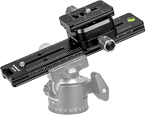 Koolehaoda 180mm Nodal Slide Quick Release Clamp, Dual Dovetail | Double-Sided Rail Bracket Mount, 90° Rotatable, Arca Swiss Compatible, for DSLR Camera Tripod Ball Head Panoramic