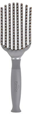 KareCo Premium Tangle Buster Brush – Travel Detangling Hair Brush with Non-Slip Rubber Handle & Soft Nylon Bristles, Wet & Dry Hair Detangler for All Types, Gray
