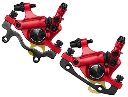 LYYCX Hydraulische Scheibenbremse für Mountainbikes, Bremssattel vorne und hinten, Aluminiumlegierung, hydraulische Scheibenbremsen, geeignet für XC, MTB, Elektro-Fahrräder, Klappräder, Rot