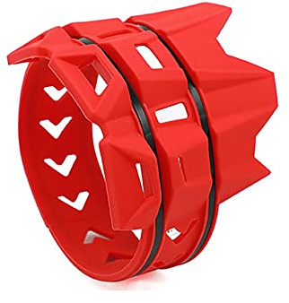 Protecteur de silencieux d'échappement de moto, TOTMOX saleté de moto avec sangles d'installation, protection en caoutchouc durable Tuyau d'échappement résistant à chaleur Anneau anti-brûlure rouge