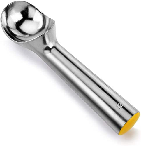 Chabrias Ltd – Commercial Grade Self-Defrost Ice Cream Scoop (3oz Yellow) | Cast Aluminium Anti-Freeze Dipper for Portion Control, Gelato, Sorbet, Cookie Dough & Frozen Desserts