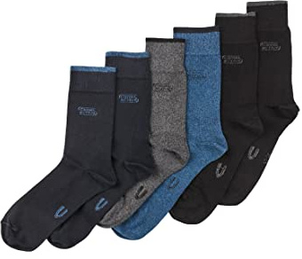 camel active Socken 6er-Pack - Schwarz, Grau, Blau - hochwertige Strümpfe aus biologischer Baumwolle für Freizeit, Arbeit und Sport - passend für alle Schuhe