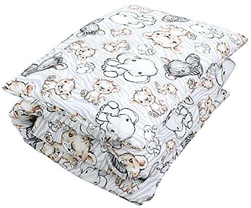 TupTam Kinder Gemusterte Bettdecken Set Ganzjahresdecke Bettdecke Kopfkissen Flachkissen 2tlg., Farbe: Safari, Größe: 135x100 cm