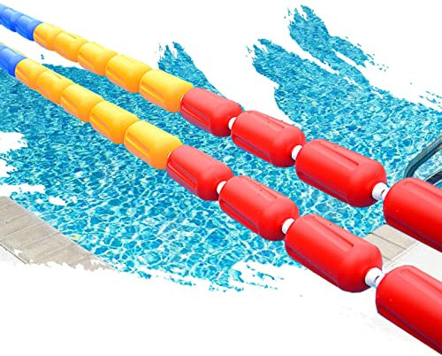 Vormontiertes Sicherheitsseil-Bojen-Kit, Polyethylen-Schwimmbecken-Seilschwimmer mit Haken, für Wasserstraßen, Untiefen, Strände, Flache Endteiler (Color : Nylon Rope Style, Size :
