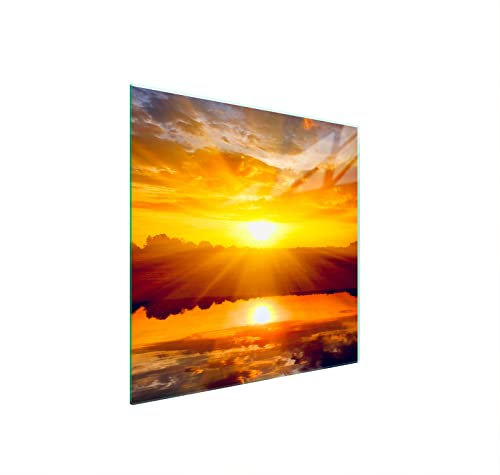 DarHaus Placa protectora de vitrocerámica 50 x 52 cm 1 pieza cocina eléctrica universal para inducción protección contra salpicaduras tabla de cortar de vidrio templado como decoración, SOL