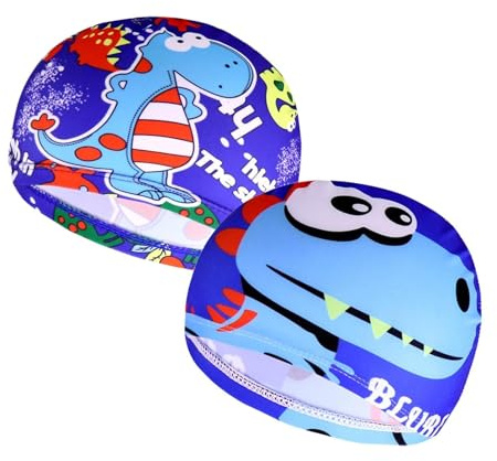 PlandleLee 2 Pezzi Cuffia Piscina, Cuffie da Nuoto, Cappello da Nuoto in Poliestere, Cuffia da Bagno, Cuffietta da Nuotare Elastica