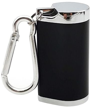 URFEDA Zigaretten Taschenascher,Edelstahl Mini Aschenbecher mit Karabinerhaken Geruchsdicht Taschenaschenbecher für Draußen mit Deckel Reise-Aschenbecher für Unterwegs mit Schlüsselanhänger
