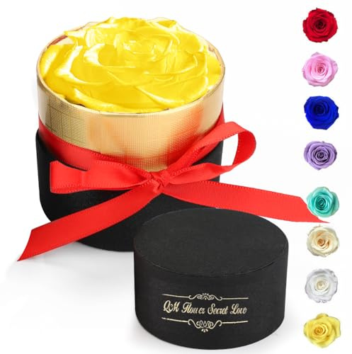 RANJIMA Ewige Rosen, Infinity Rose Echte Rosen Konservierte Rosen Handgemacht, Rosenbox mit Konservierte Blumen Deko Wedding Geschenke Valentinstag Jahrestag Verlobungs für Mama Frau Freundin Frauen