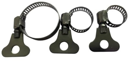 LonESA Pack of 15 Mixed 304 Stainless Steel Hose Clamps, Adjustable Thumb Screw Key Types 6-12mm, 13-19mm, 18-32mm(1/4-1/2, 1/2-3/4, 11/16-1 1/4),8mm Bandwidth