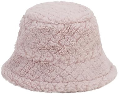 QUINTRA Damen und Winter einfarbig Warmer Plüsch Fischerhut Lei Feng Hut Damen Fellmütze (Pink, 18-80)