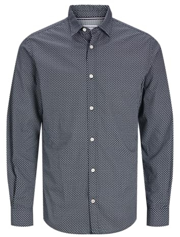 JACK & JONES Jjmatheo tryck detalj skjorta Ls fritidsskjorta, svart, L