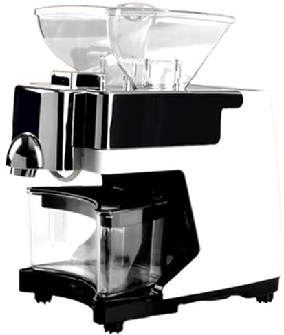 Mini prensa de aceite eléctrica, modo de prensado dual frío y caliente, prensa de aceite de oliva con calefacción controlada por temperatura adecuada para uso comercial/doméstico 220 V,White