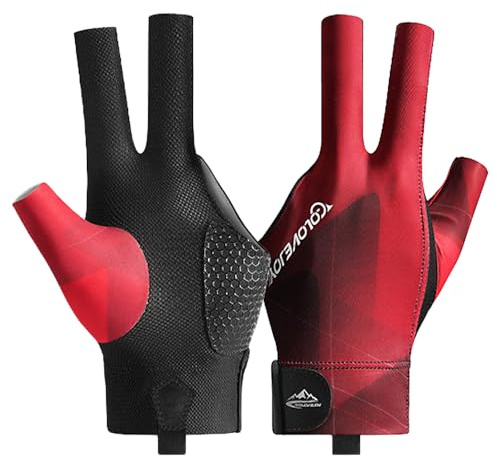Wnddle Billard Handschuh, Snooker Handschuhe, Billiard Pool Cue Gloves, Verstellbare Poolhandschuhe, rutschfeste Poolhandschuhe, Geeignet für Pool-Spiele, Snooker