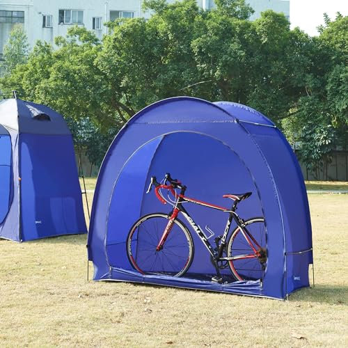 pro.tec Bicycle tent Bergendal for 2 bicycles Bicycle garage Outdoor bicycle cover waterproof Bicycle storage Camping garden tent 198 x 84 x 160 cm Blue